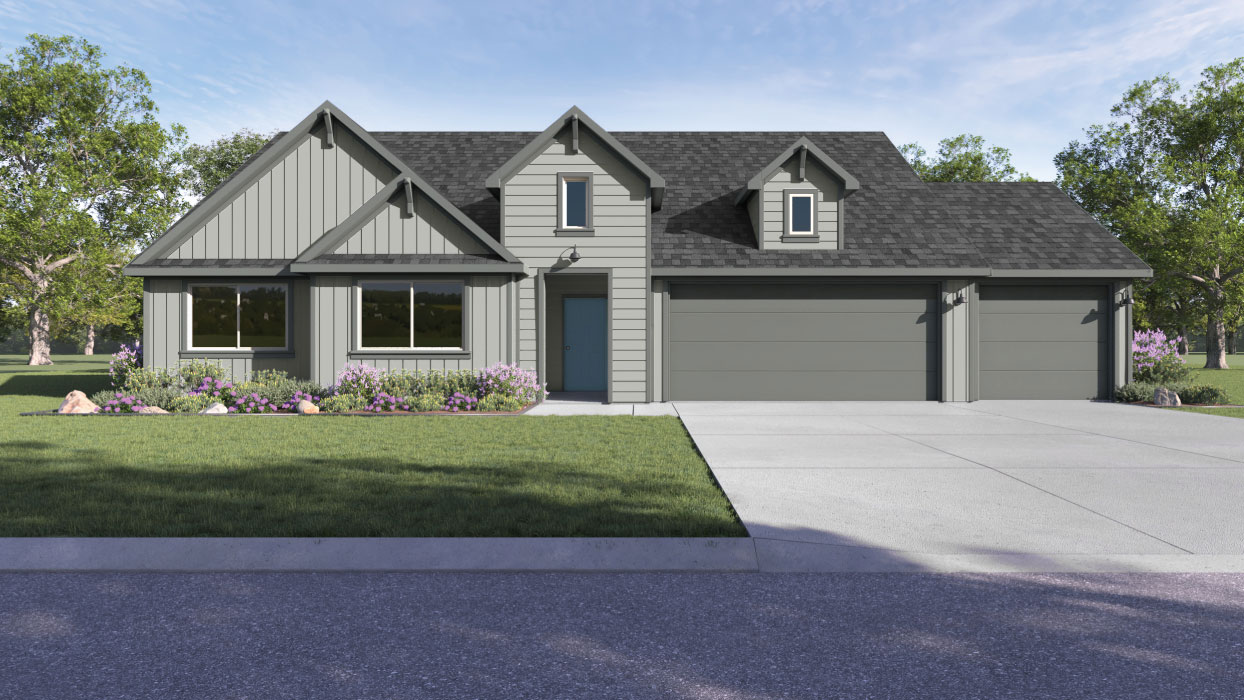 Sonoma Oaks Holden Floorplan G Elevation Rendering Photo 4 bedroom 2 bath 3 Car Garage