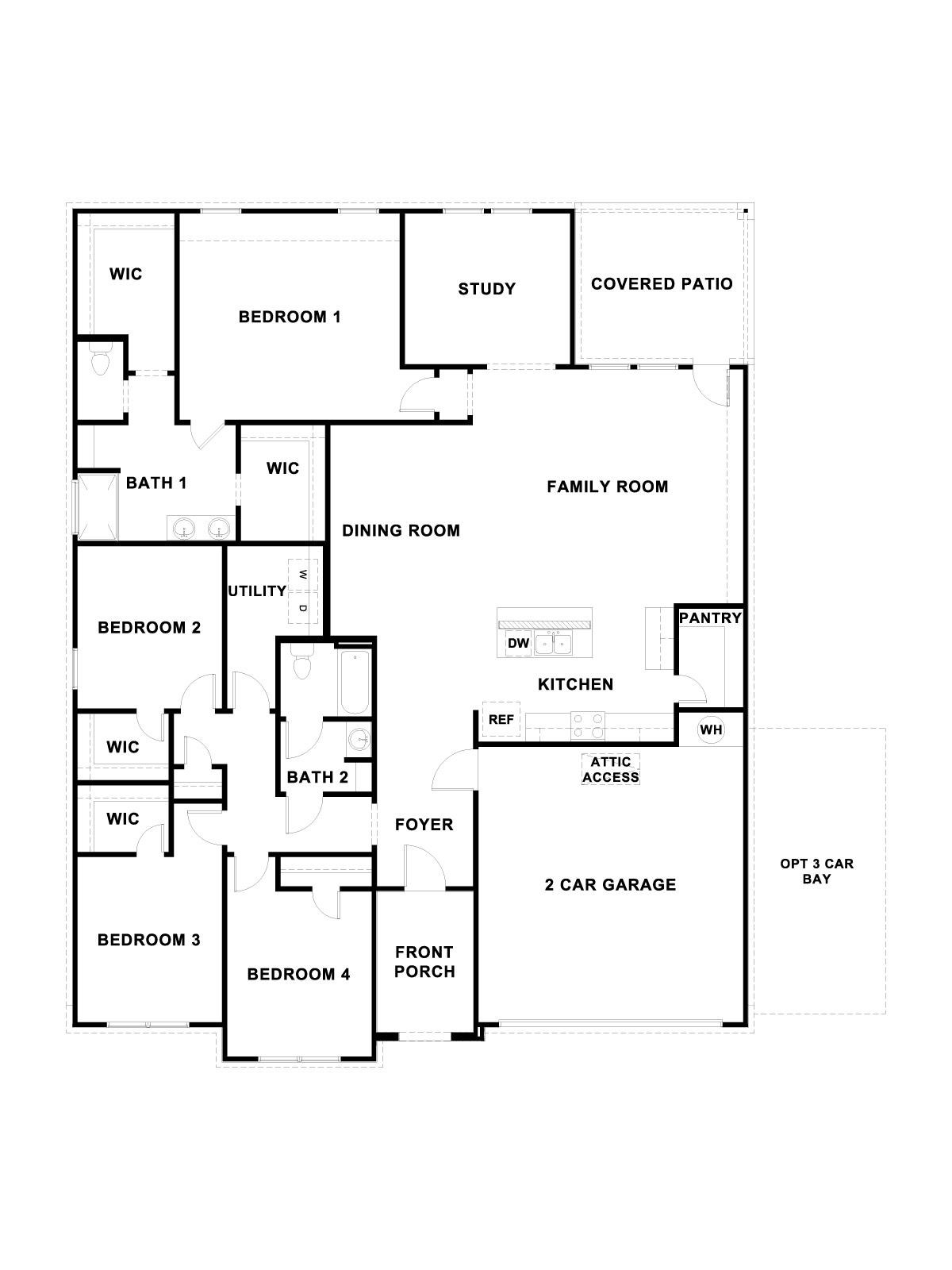 Sonoma Oaks Holden Floorplan 4 bedroom 2 bath One Story