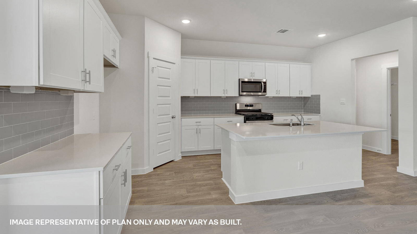 Sonoma Oaks Irving Floorplan Kitchen and Kitchen Island