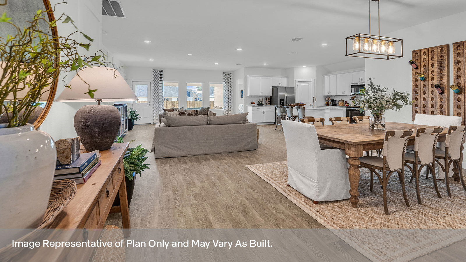 Sonoma Oaks Irving Floorplan Dining Room Family Room Dining Room and Kitchen