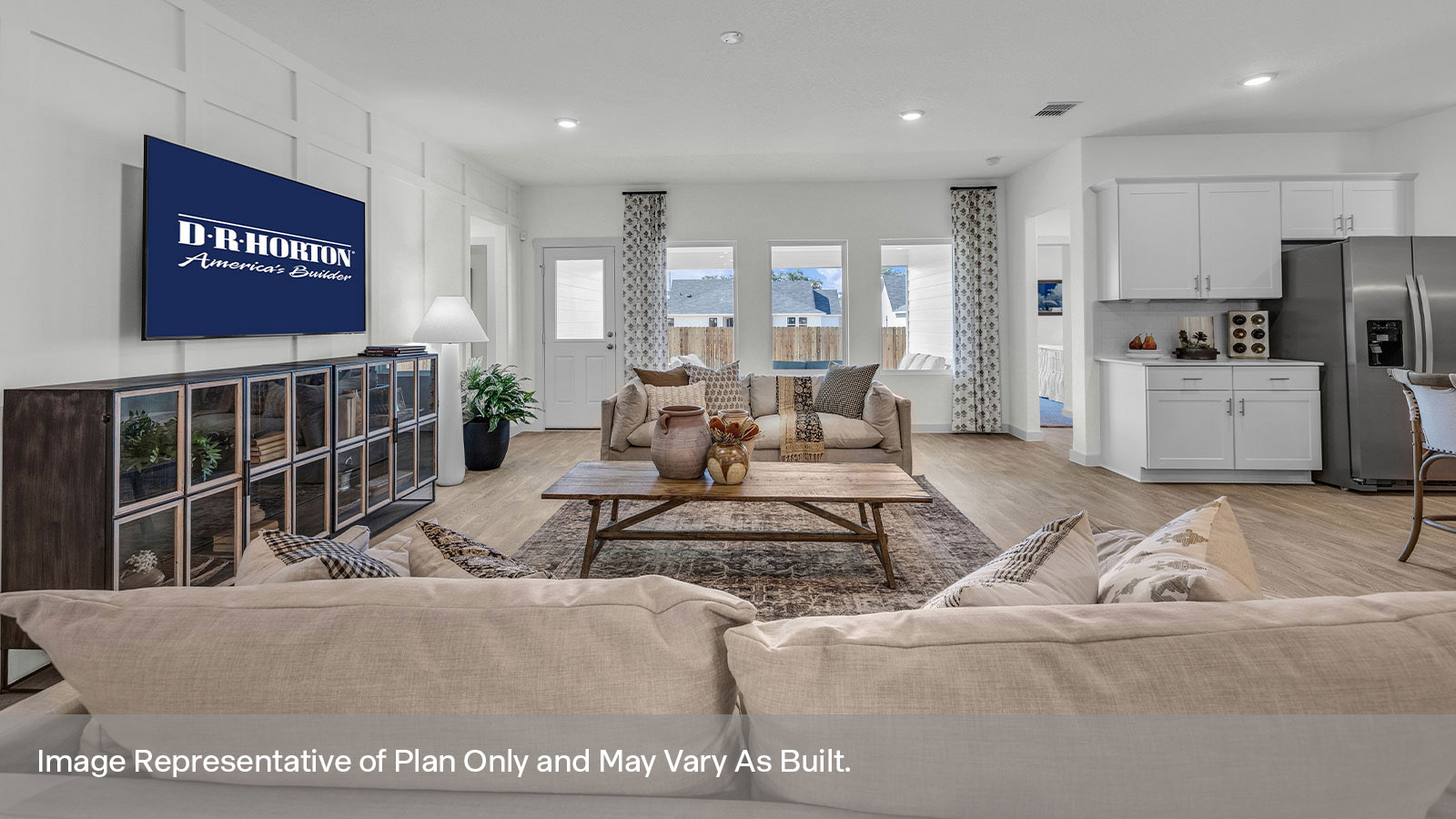 Sonoma Oaks Irving Floorplan Family Room and Kitchen island