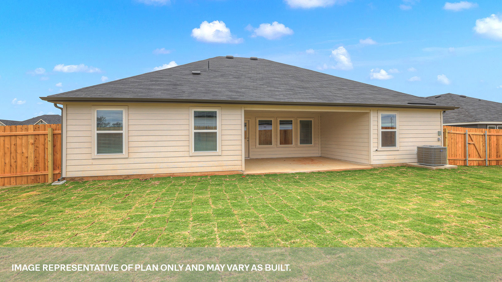 Sonoma Oaks Irving Floorplan Back Patio and Yard