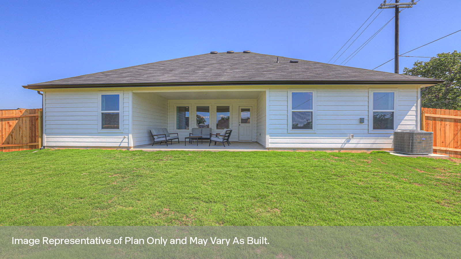 Sonoma Oaks Irving Floorplan Back Patio and Yard