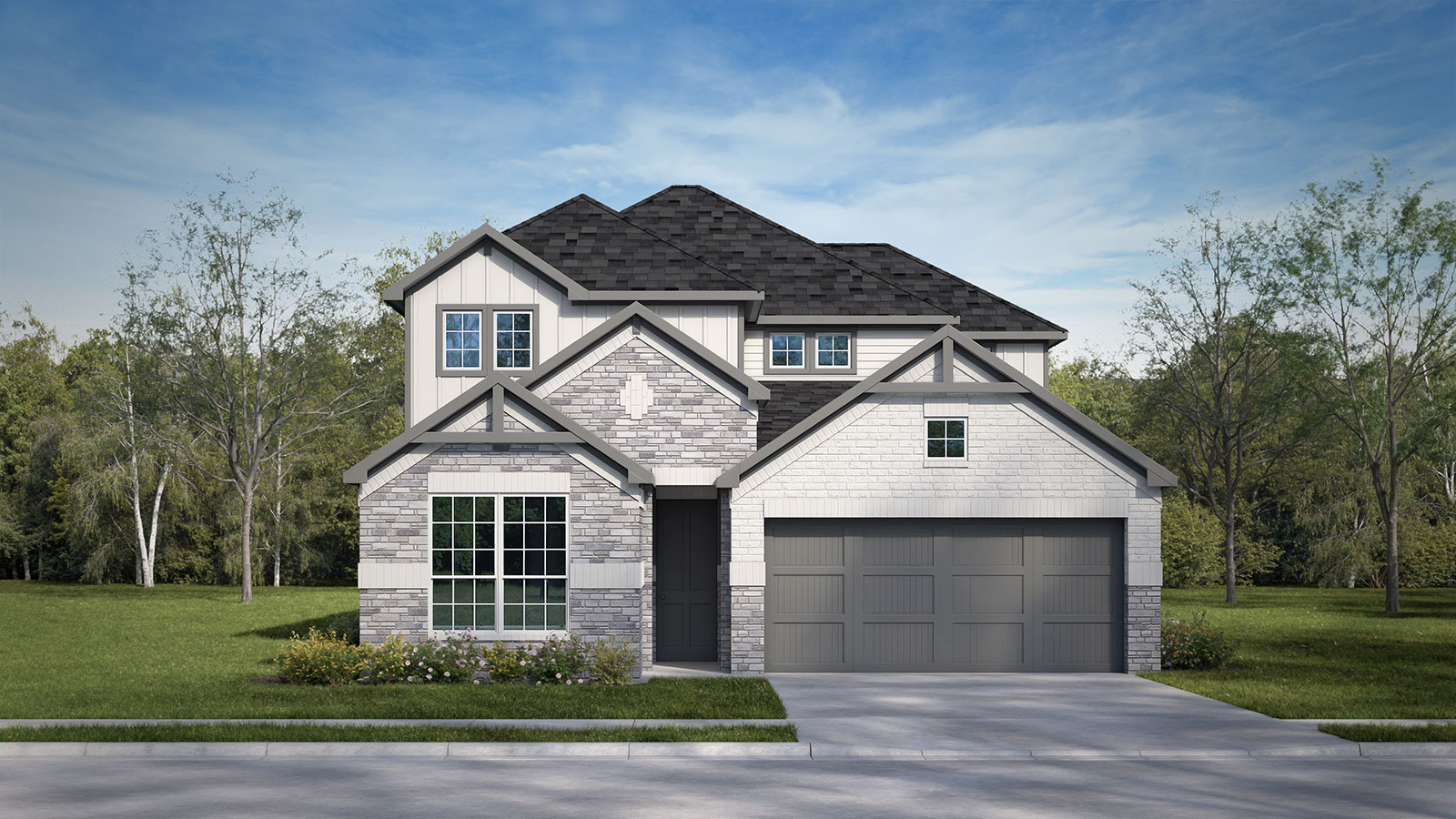 The Willson floorplan S elevation rendering.
