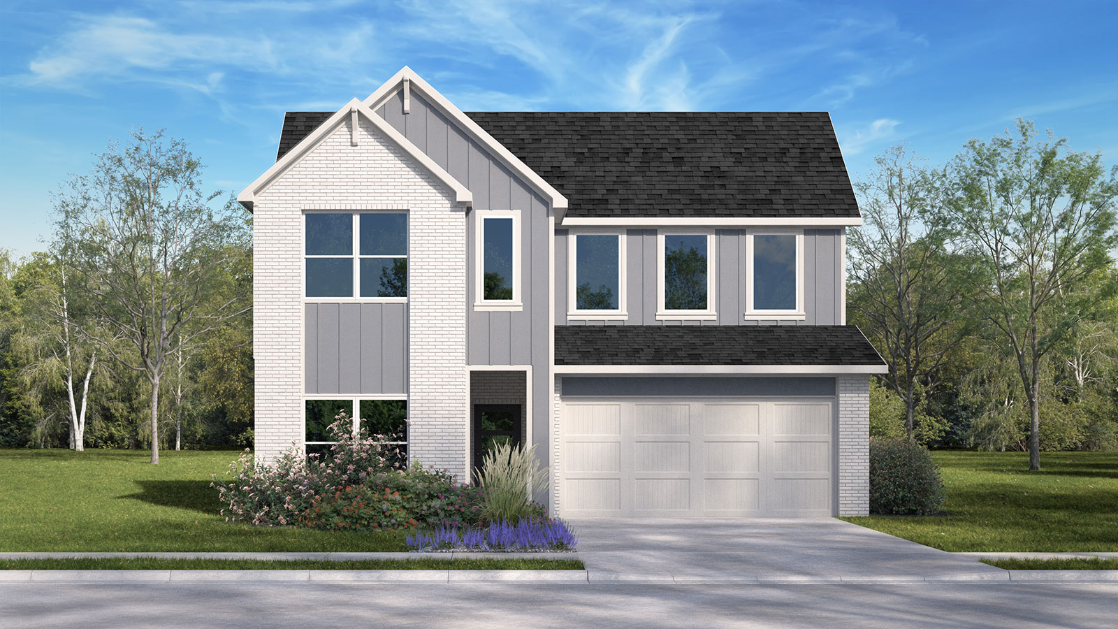 The Mitchell floorplan F elevation.