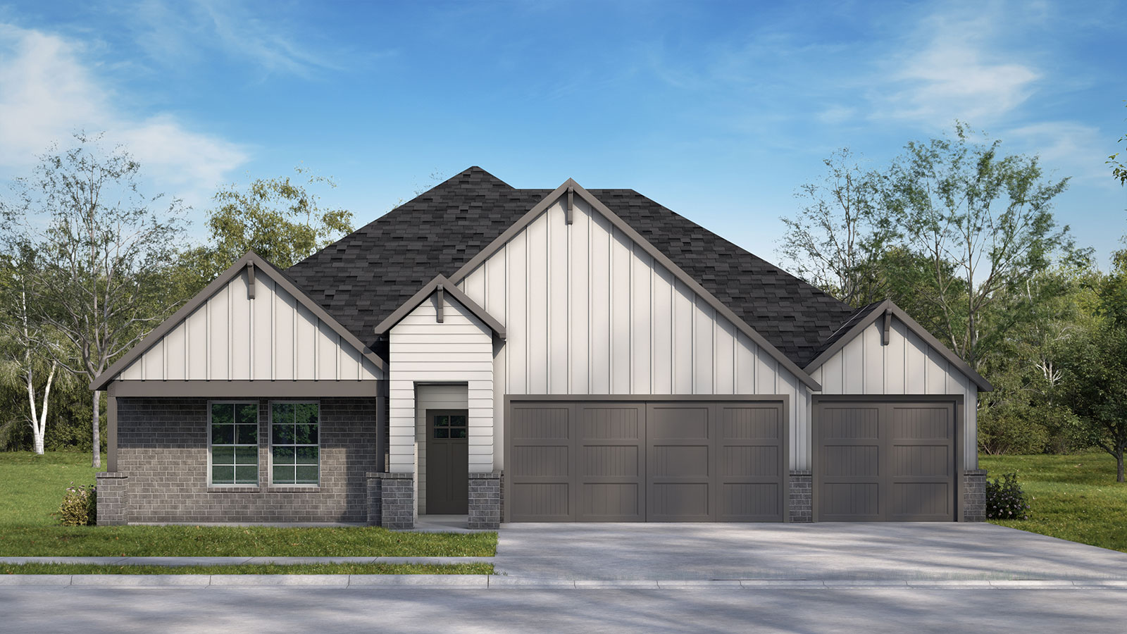 Westly floorplan G elevation rendering.