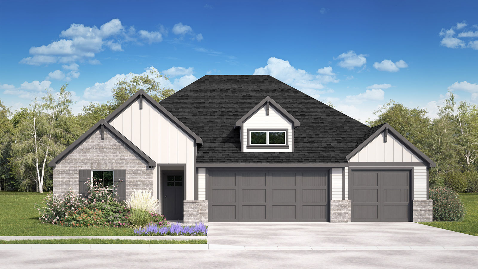 The Courtland floorplan F elevation.