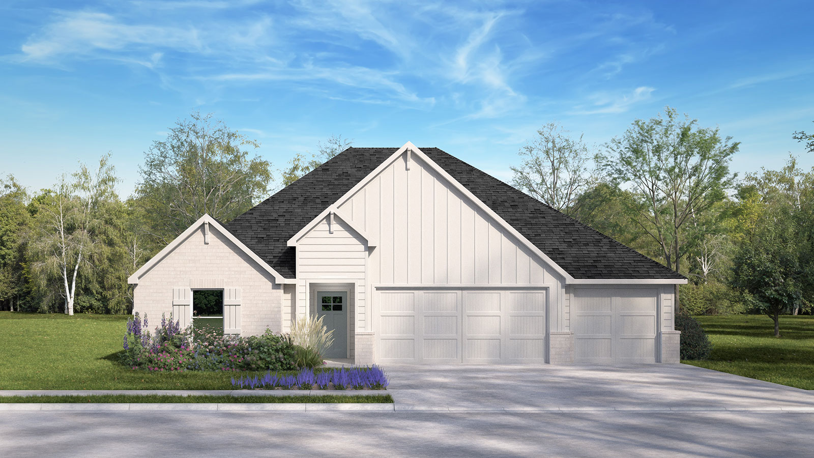Grayson floorplan F elevation rendering.