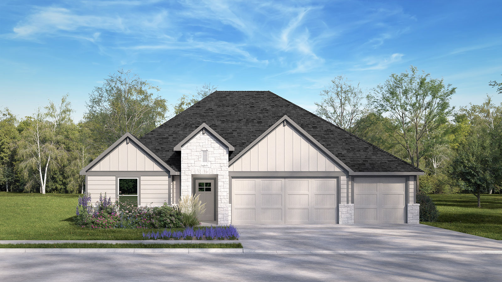 Grayson floorplan G elevation rendering.