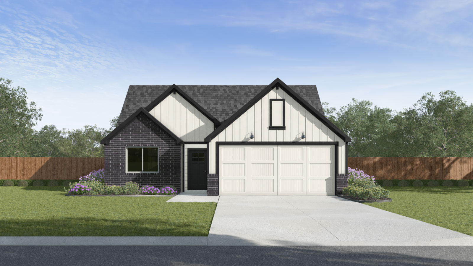 Dalton floorplan F elevation rendering.