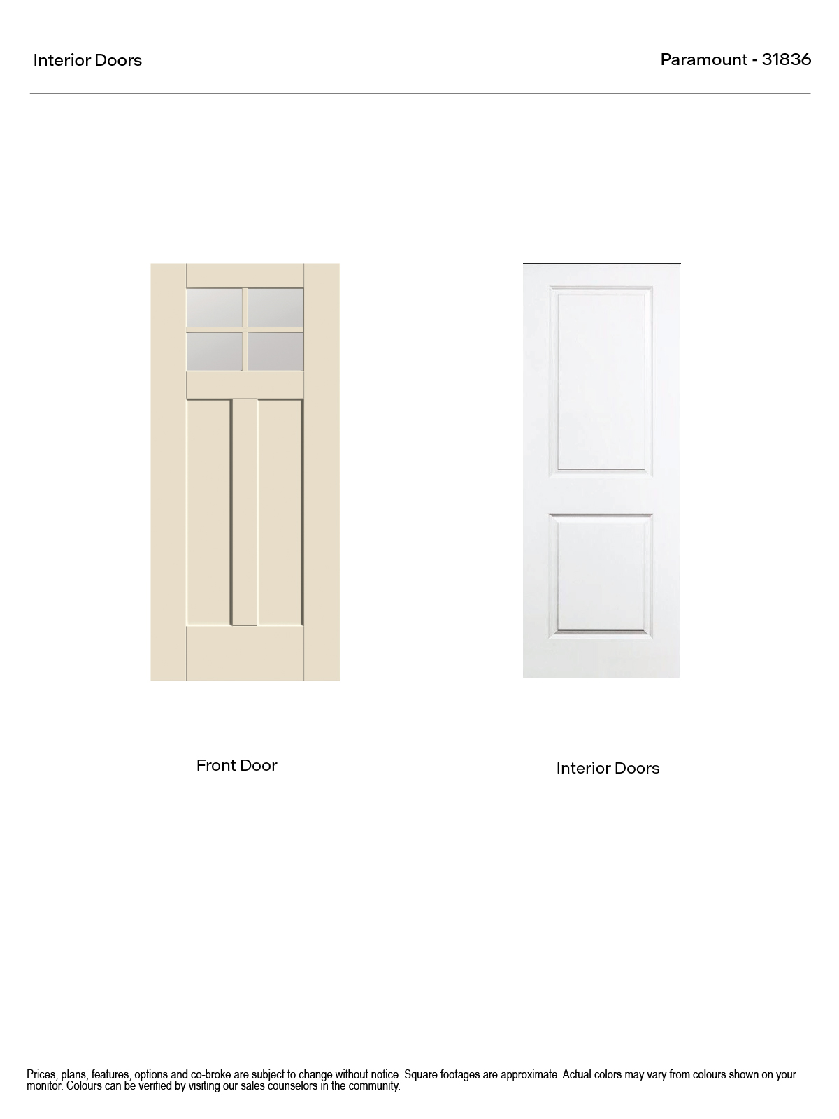 Paramount Version 1 Front and Interior Doors Product Package Image