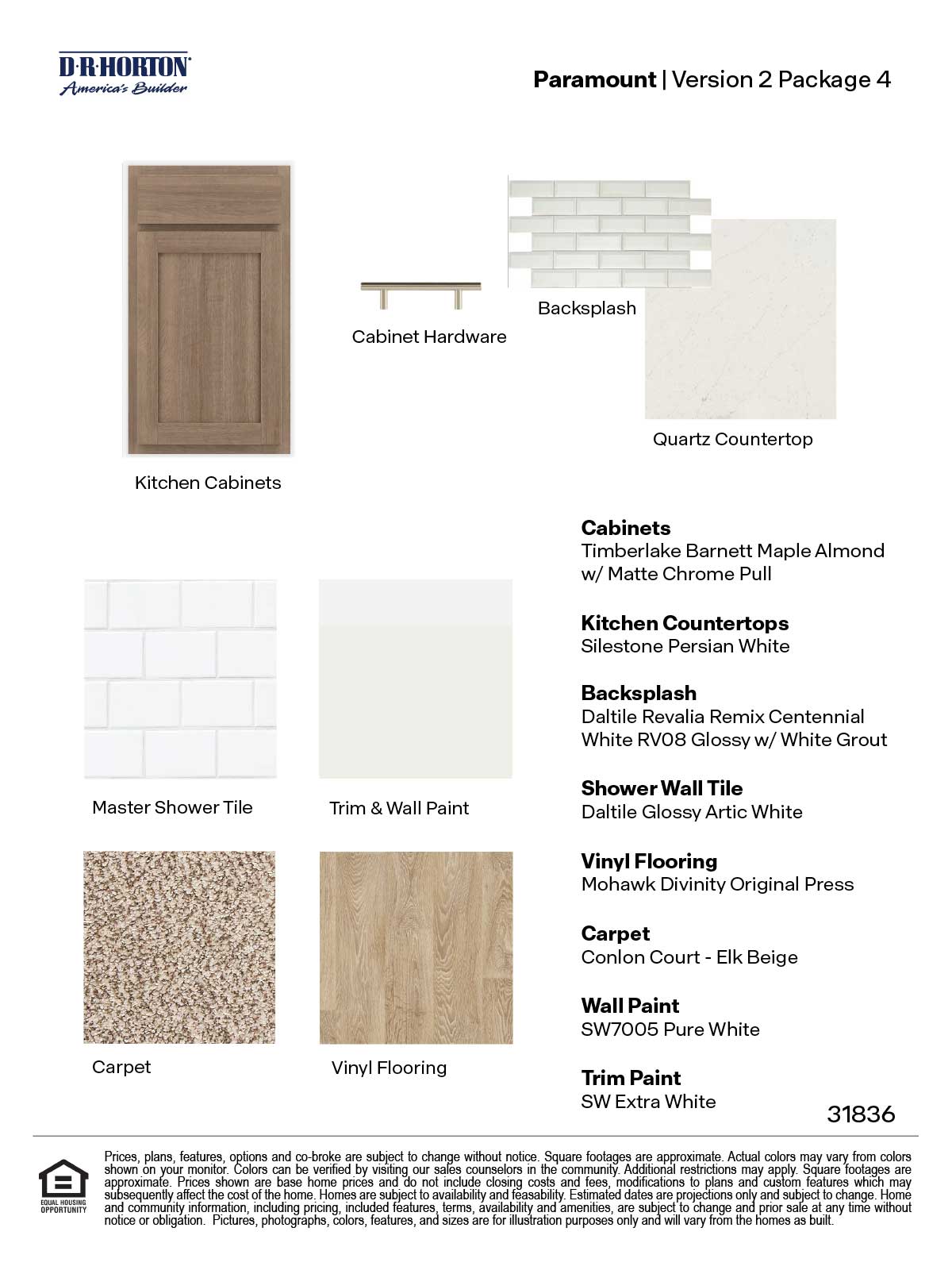Paramount Version 1 Package 4 Dark Brown Cabinets with hardware and quartz kitchen countertop