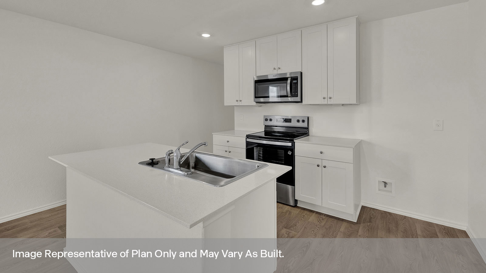 Kitchen with an island, dishwasher, gas stove and above range microwave