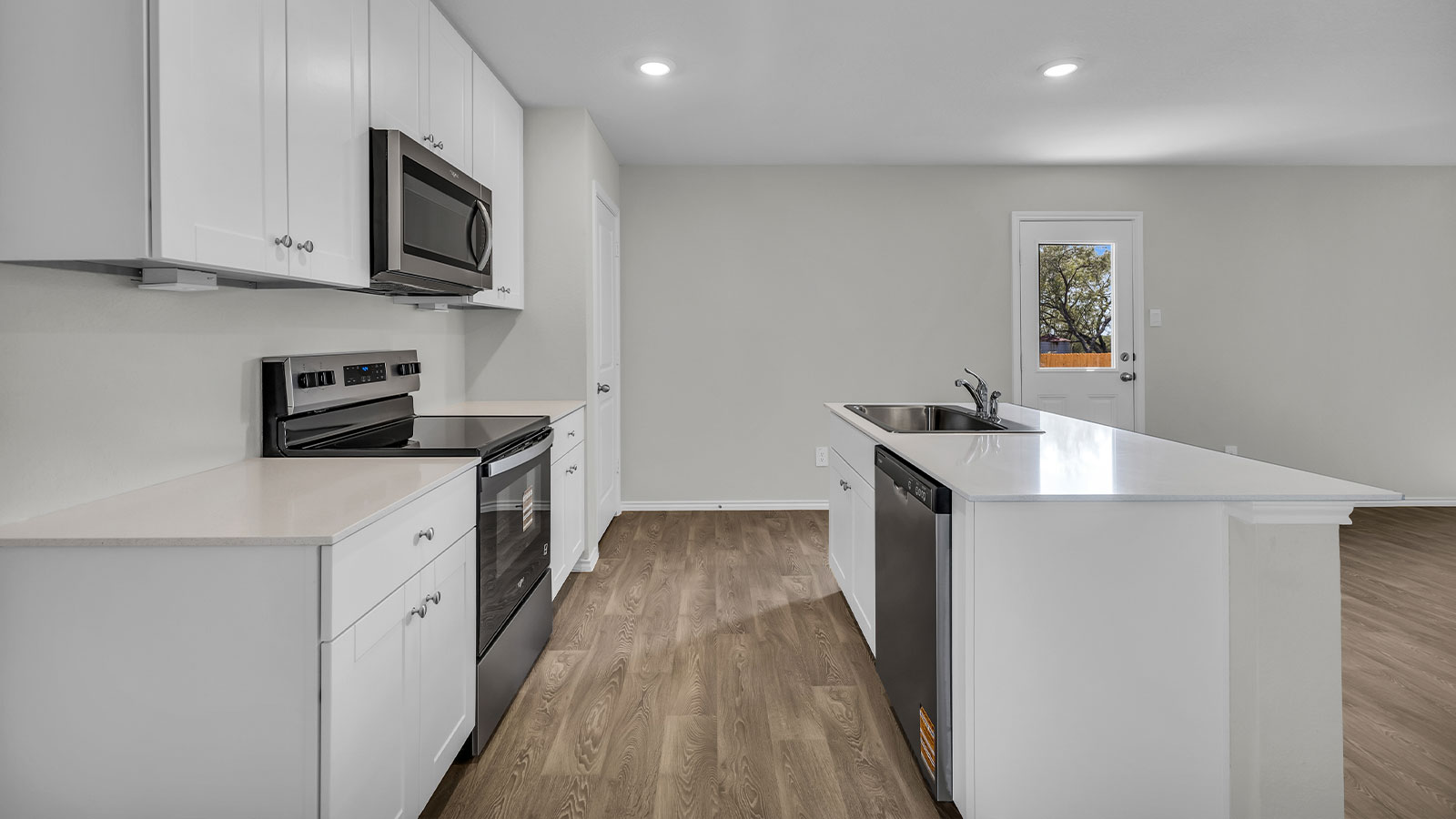 Kitchen overlooking the dining room.