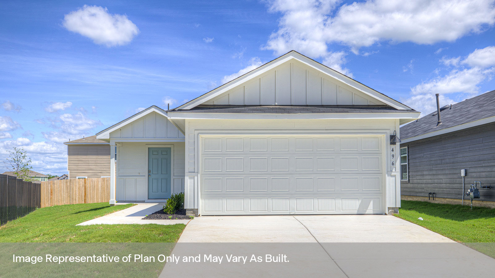 Single-story with farmhouse exteriors.