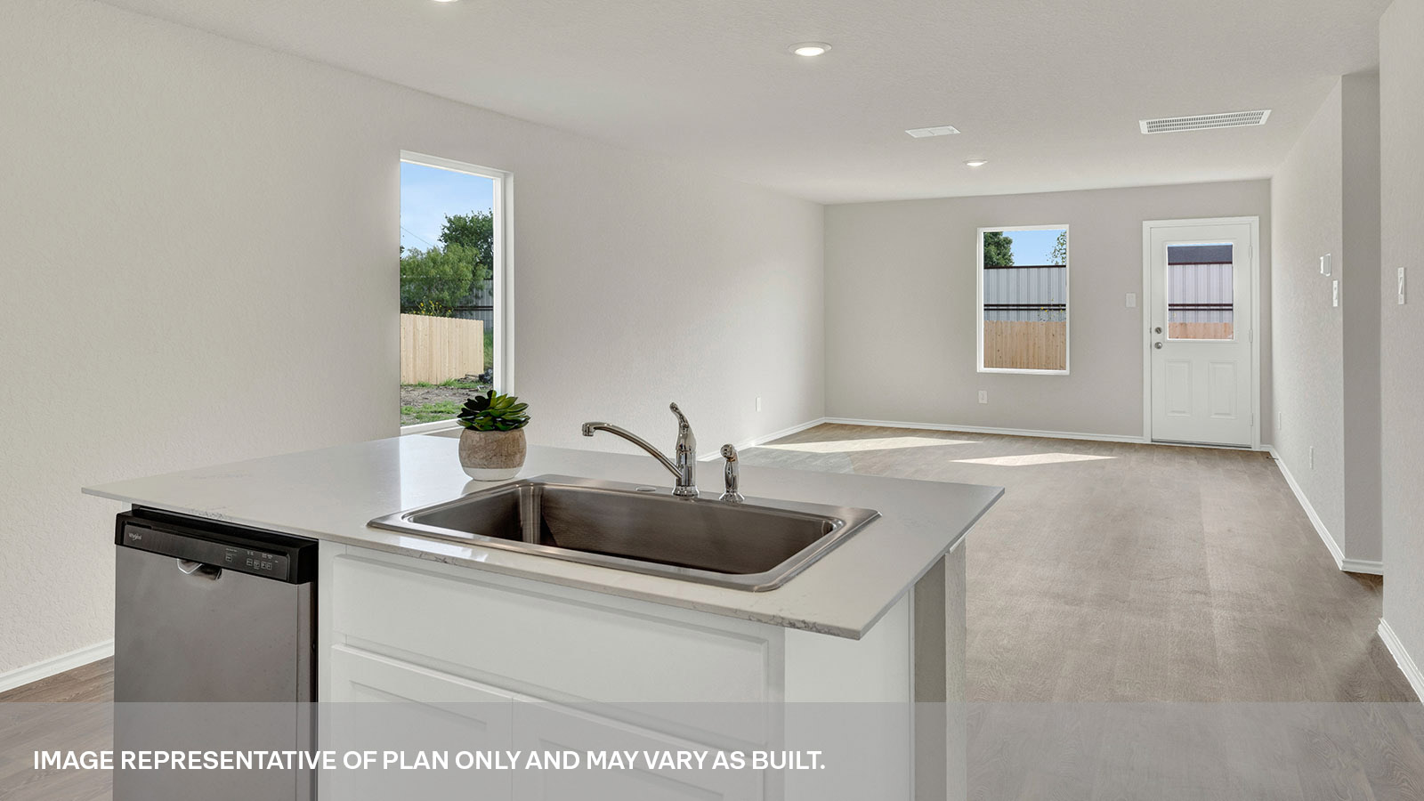 Kitchen island overlooking the dining room.