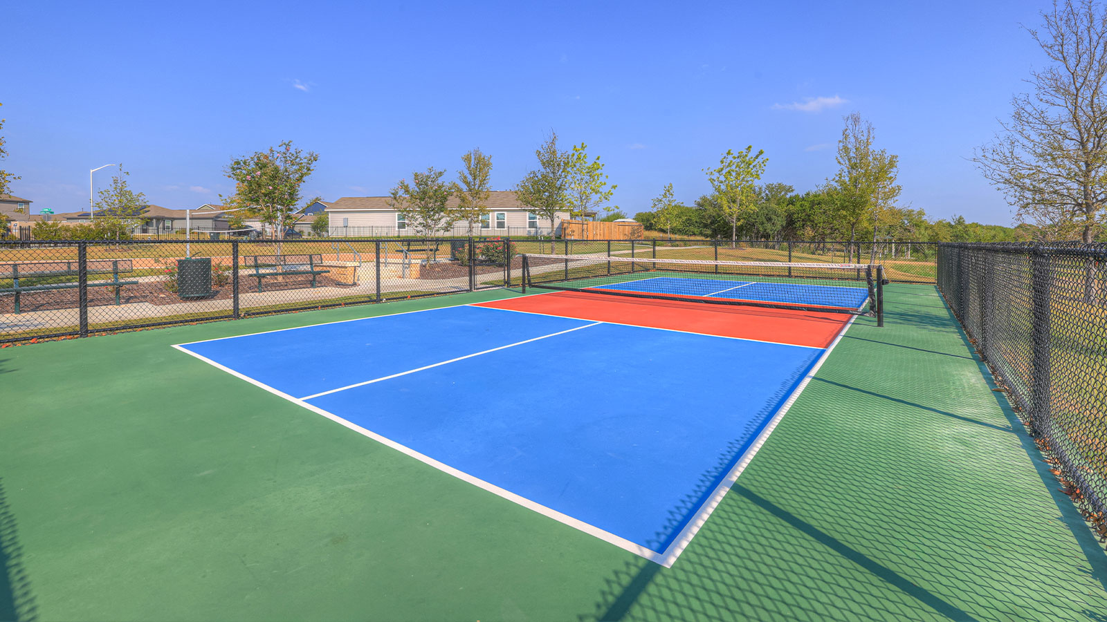 Sunset Oaks Pickleball court.