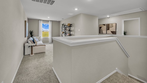Staircase opening to the gameroom.