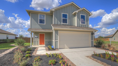 Franklin floorplan with farmhouse exteriors and a 2 car garage.