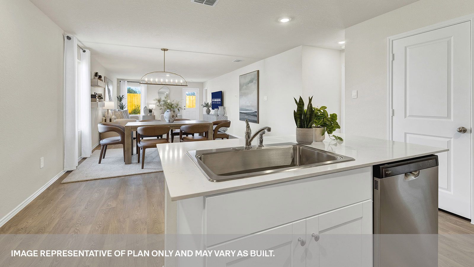 Kitchen island overlooking the dining room.