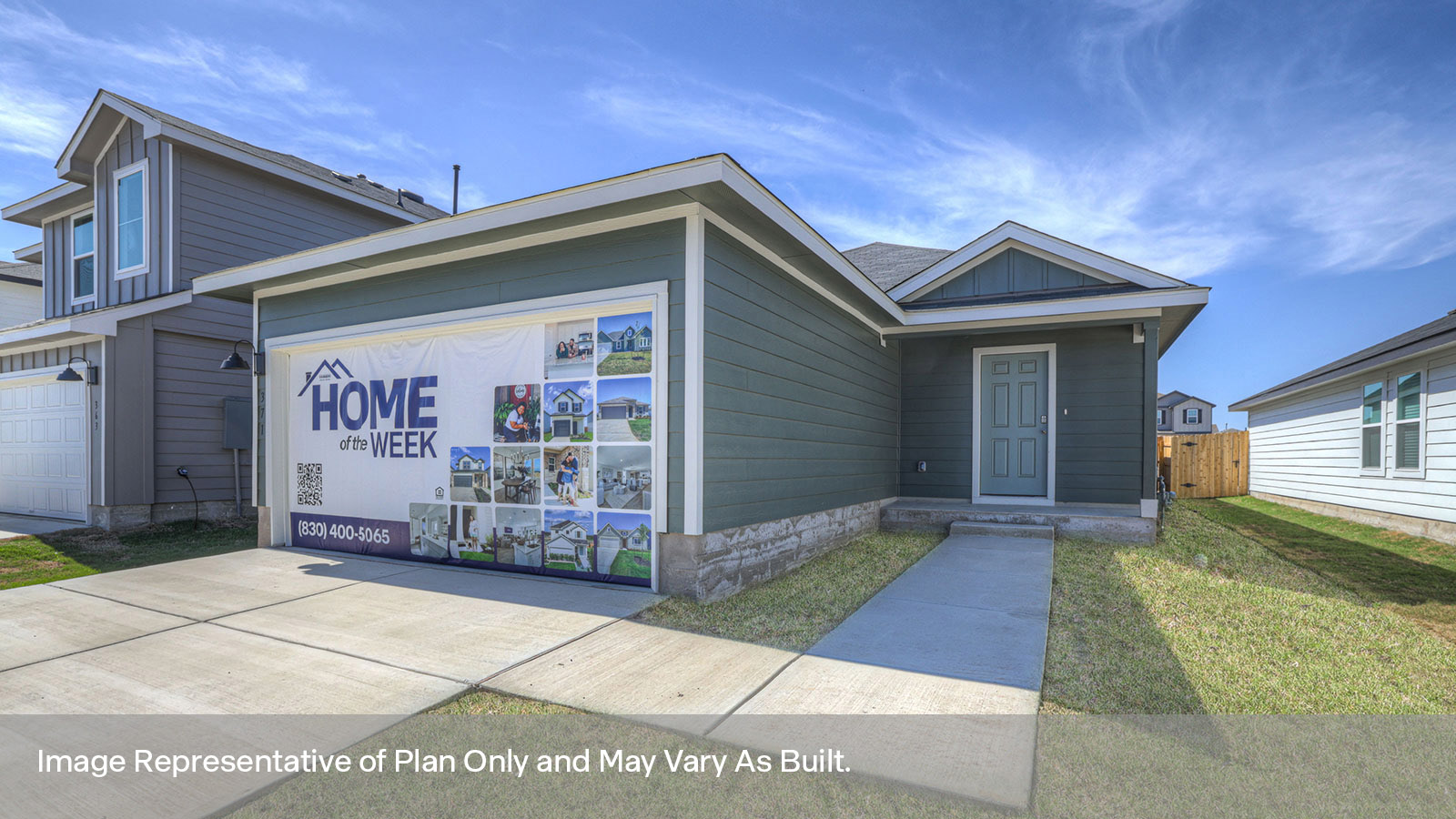 Single-story with farmhouse exteriors.