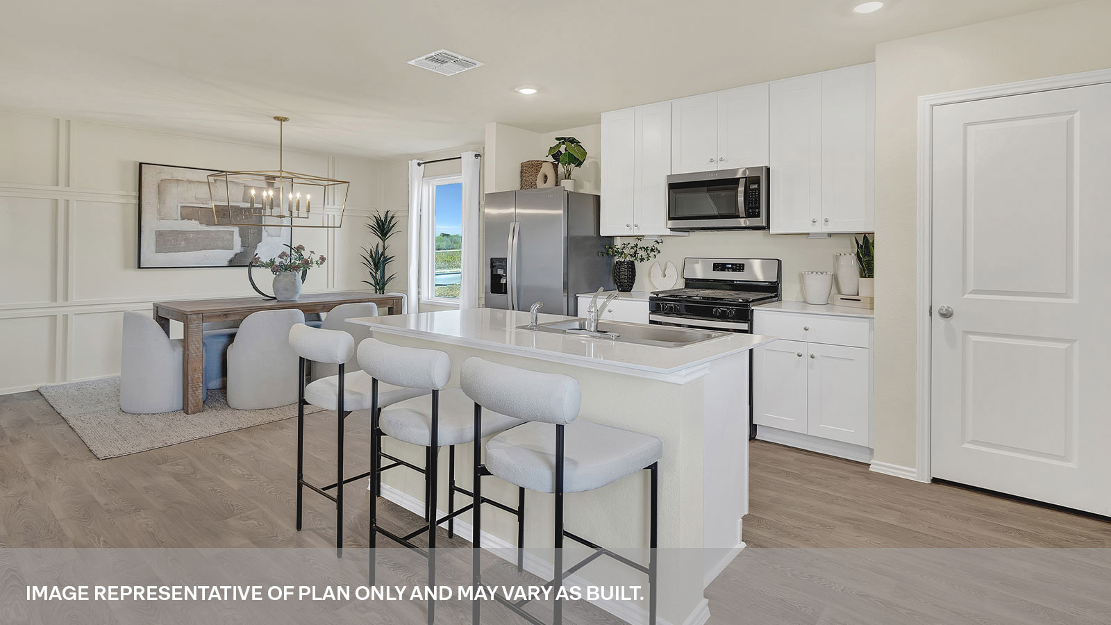 Kitchen overlooking the dining room.