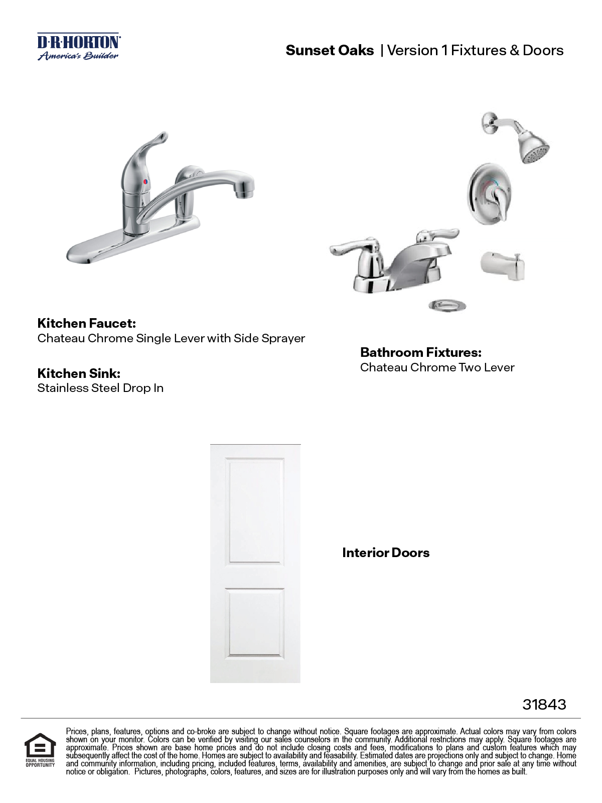 Sunset Oaks Version 1 Kitchen fixture with vegetable sprayer, undermount sink and Bathroom Fixture Two Lever