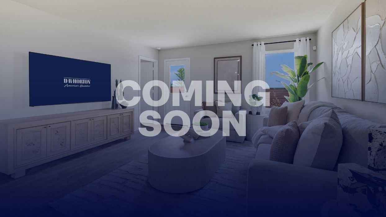 Coming soon image with living room as background.