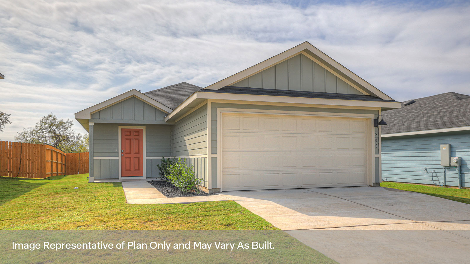 Single-story with farmhouse exteriors.