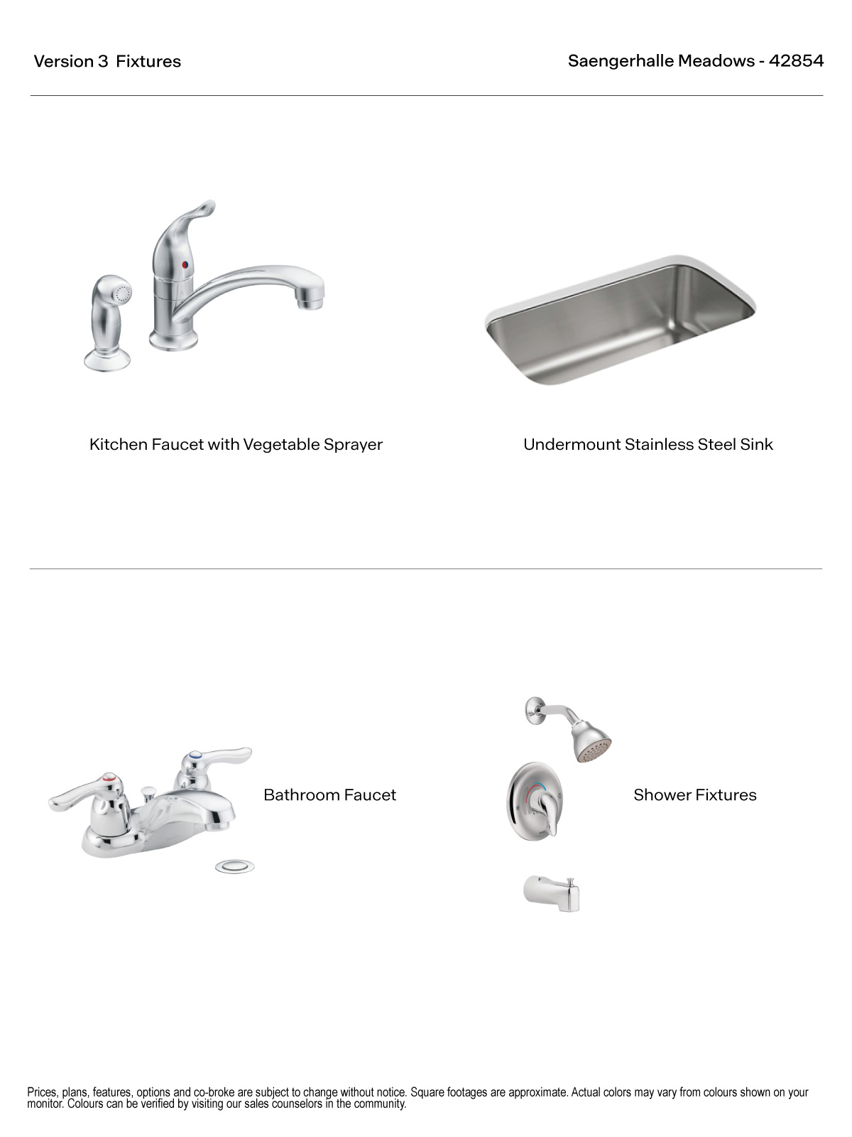 Saengerhalle Meadows Version 3  Kitchen and Bathroom Fixtures