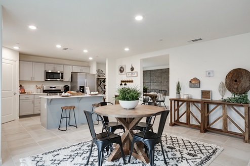 Open style kitchen and dining