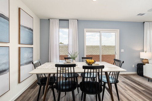 Open style dining room