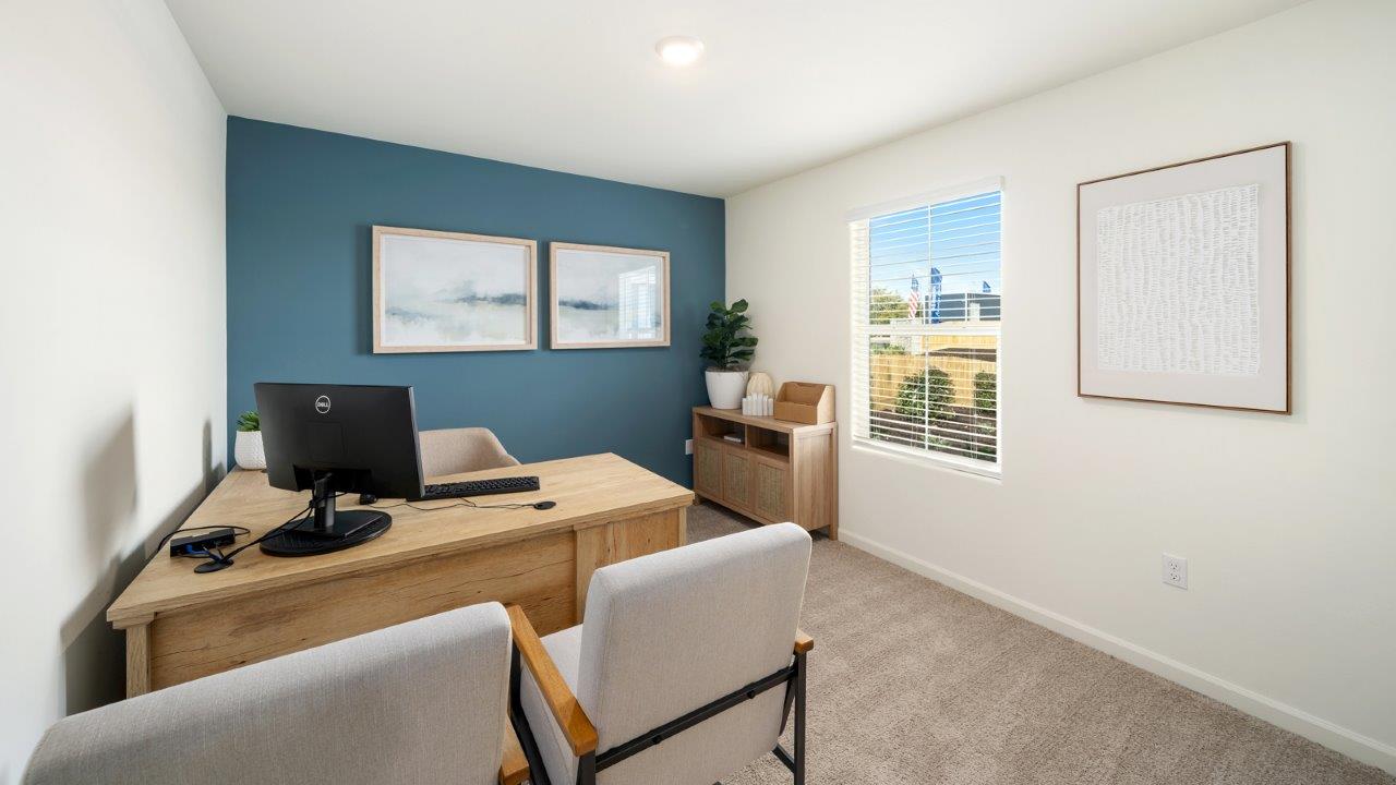 home office in bedroom 3 in the madison model home