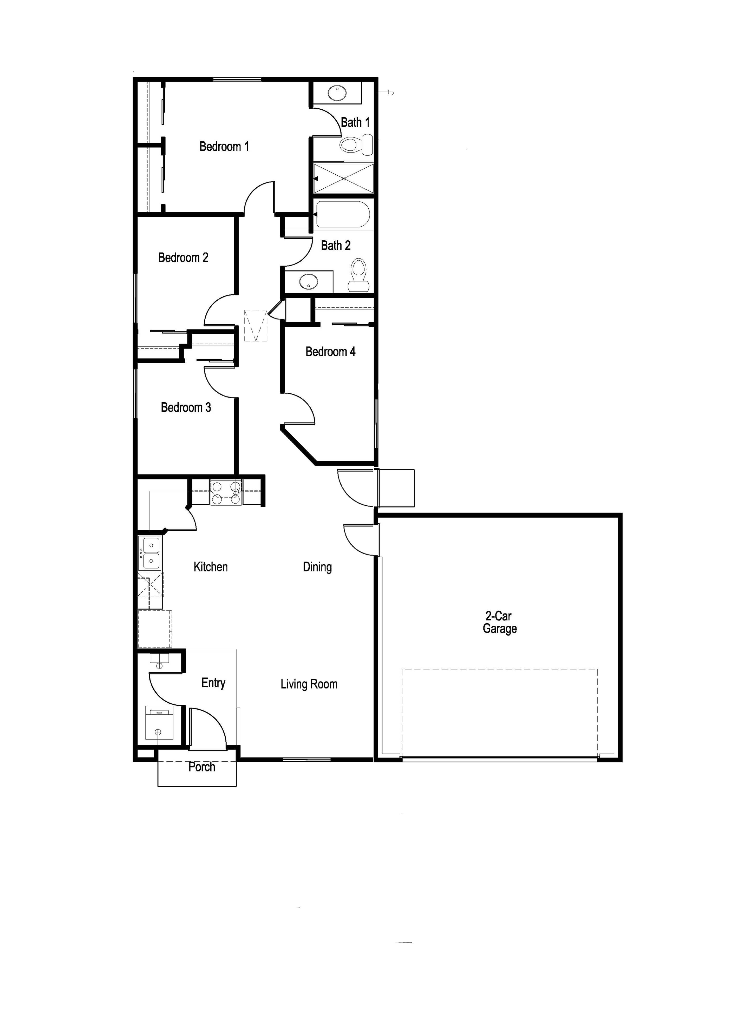 Line drawing of Ponderosa floorplan