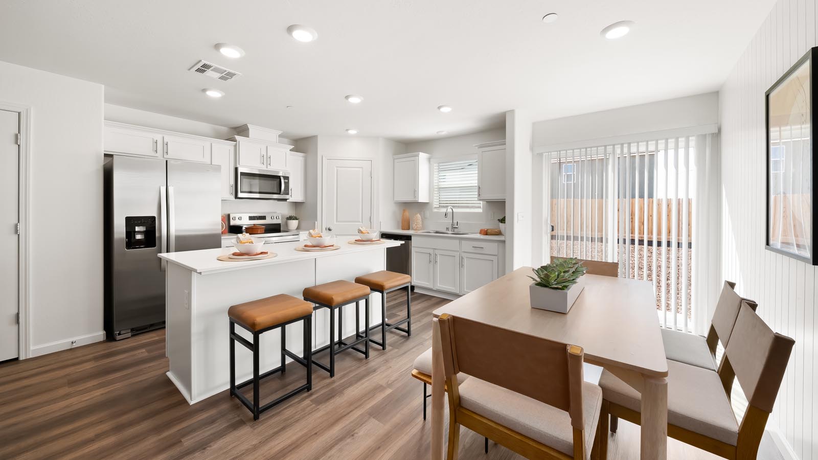 open concept kitchen and dining room