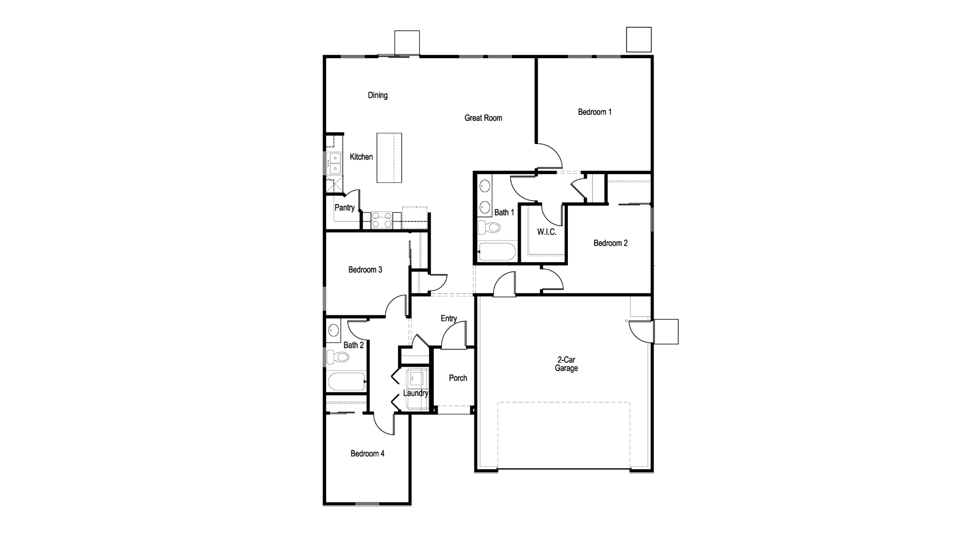 Line drawing of Lark floorplan