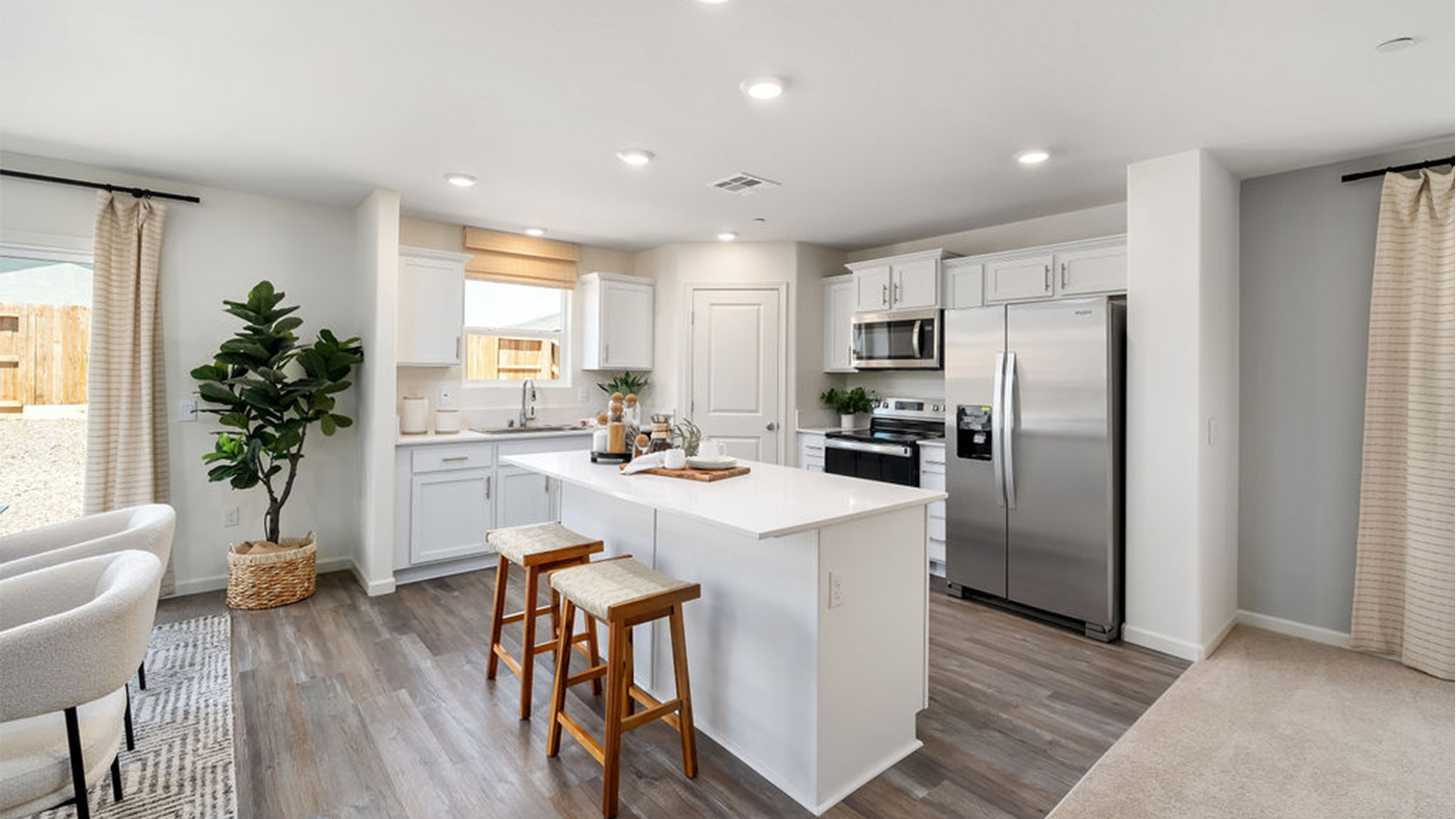 kitchen with island and stainless steel appliances