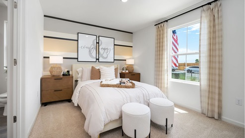 guest bedroom in the coolidge model