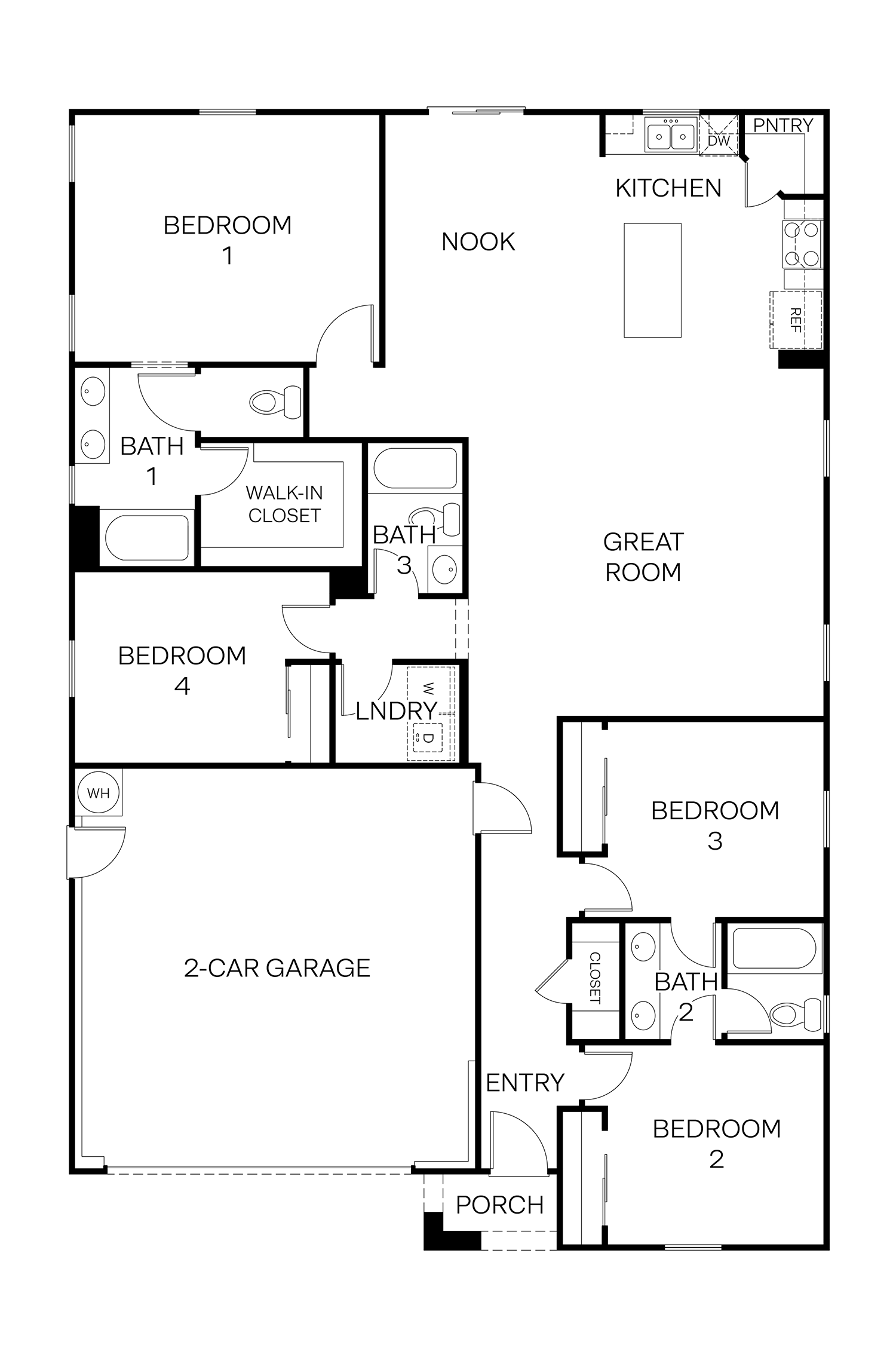 line drawing of the oriole floorplan