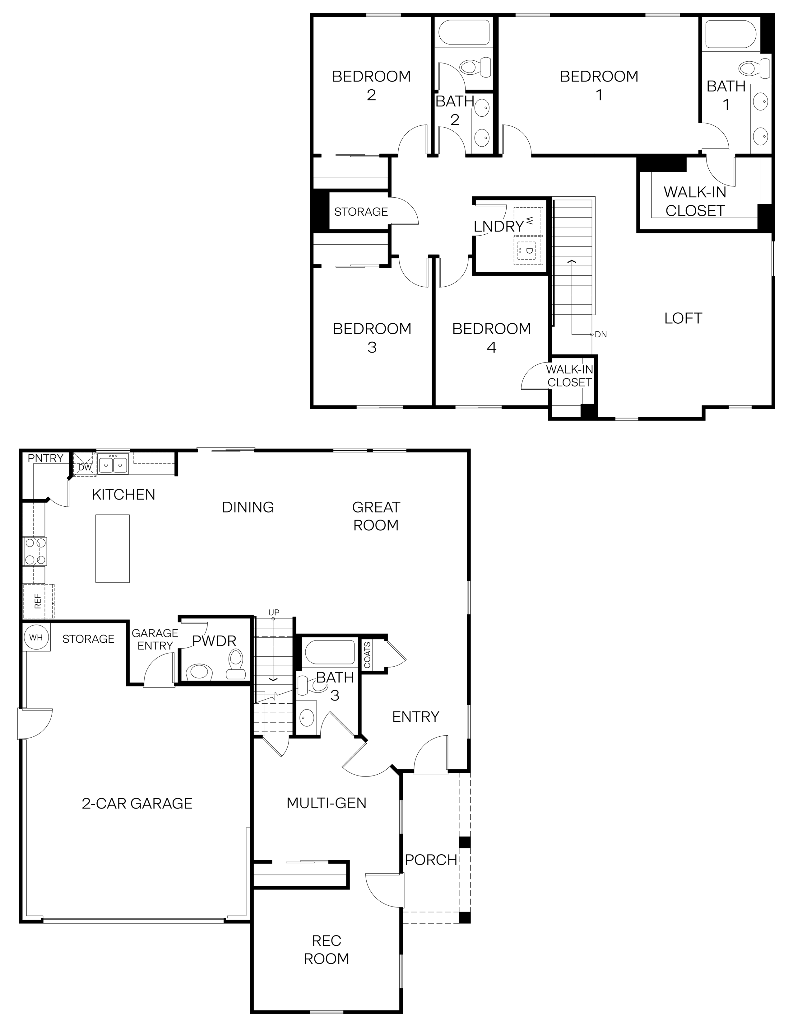 line drawing of the sparrow floorplan