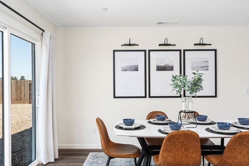 Open style dining space