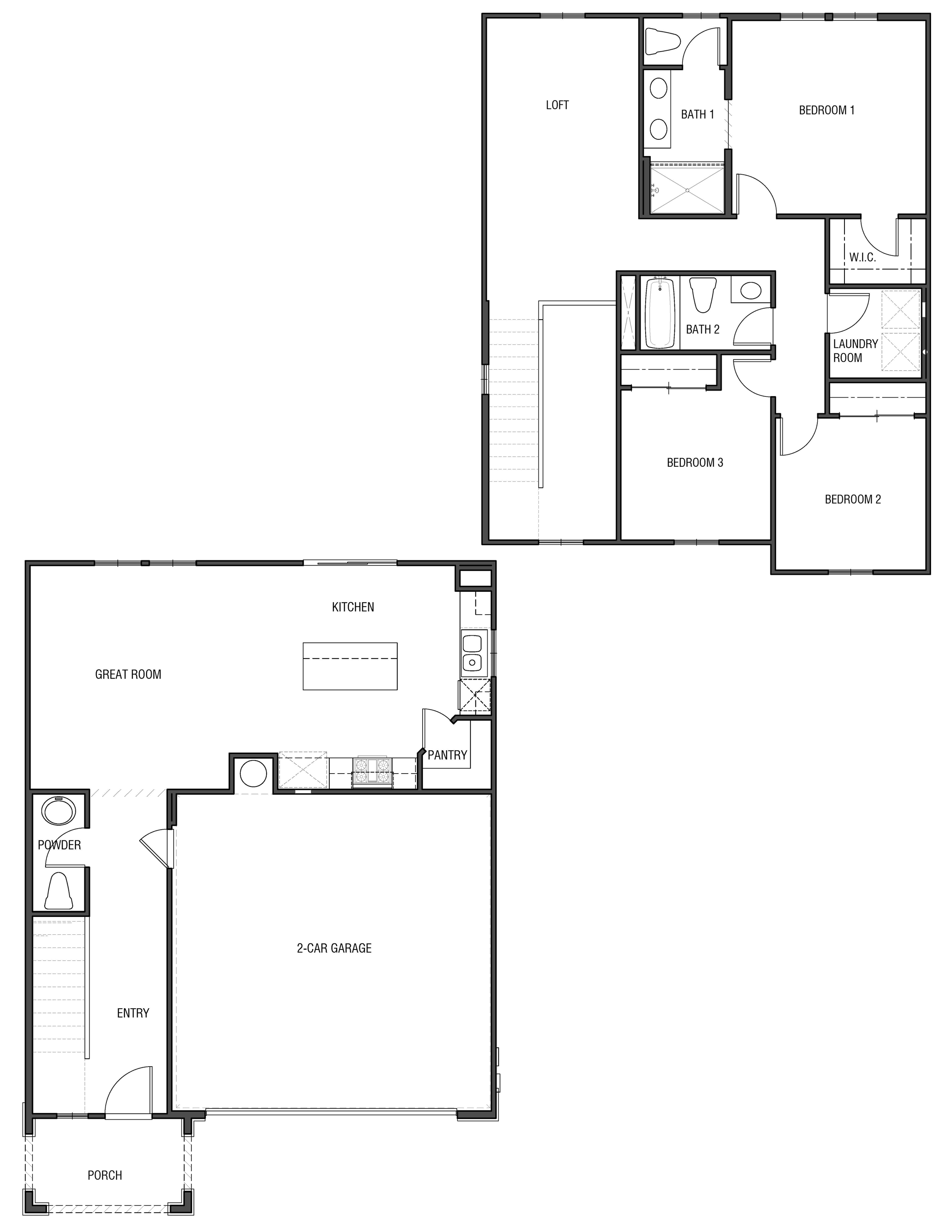 line drawing of the oxford floorplan