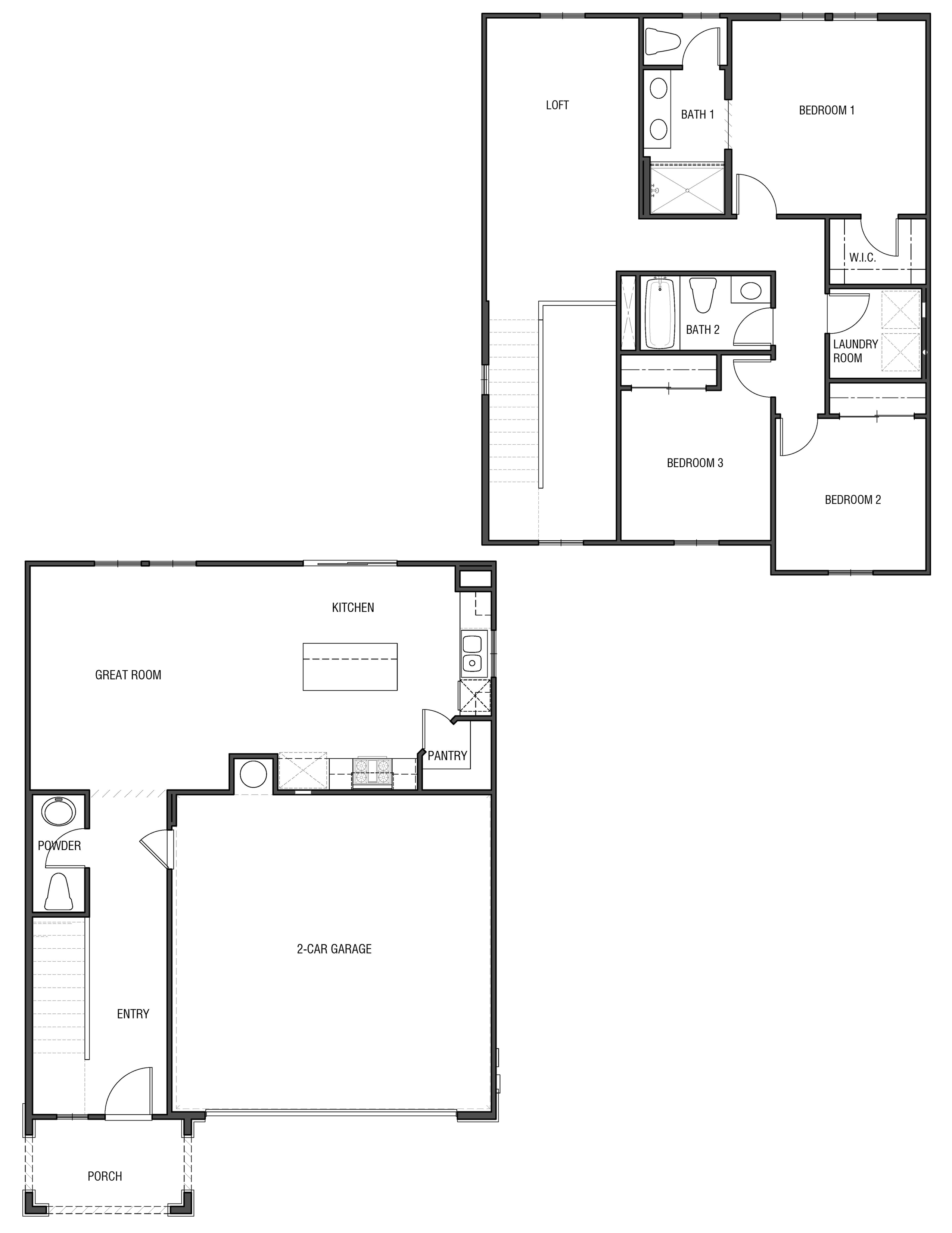 line drawing of the oxford floorplan