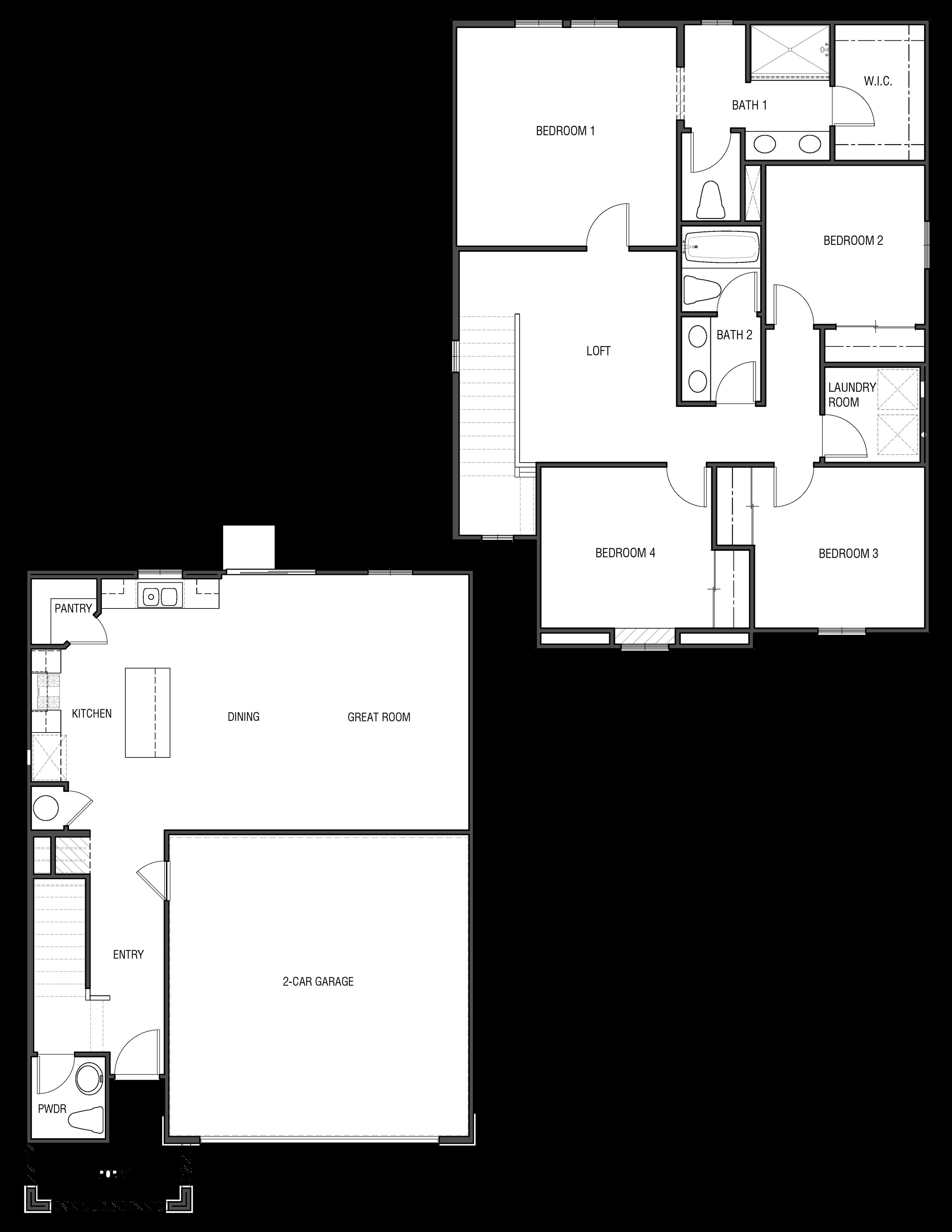 line drawing of the windsor floorplan