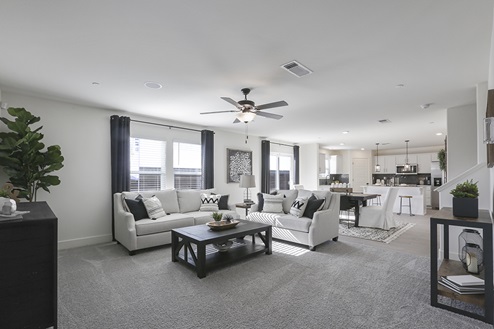 Spacious open style family room