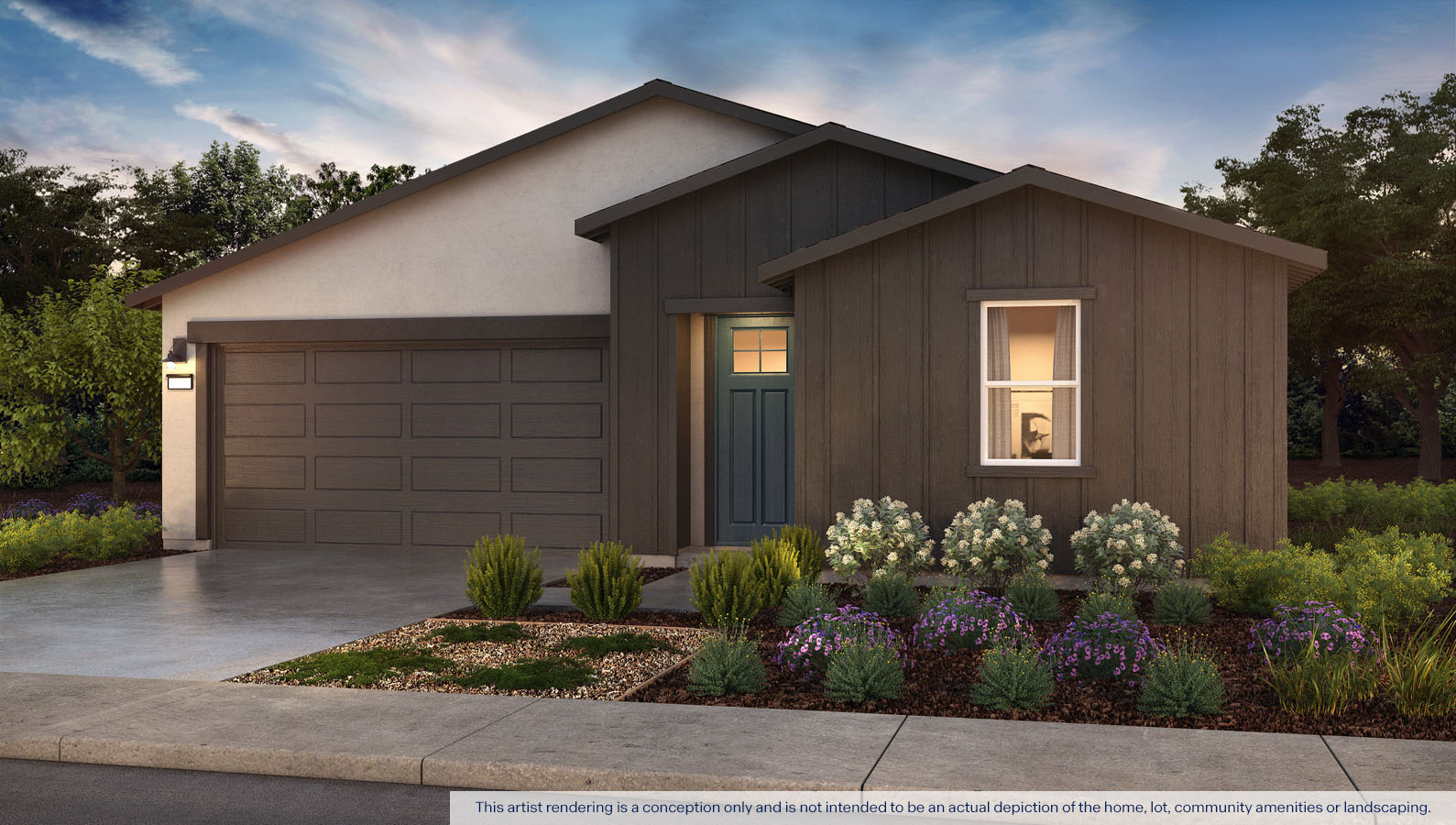 farmhouse exterior rendering of the oriole plan