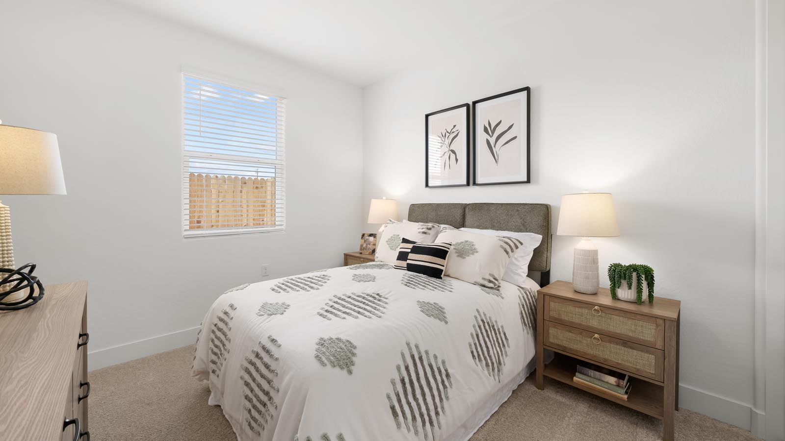 guest bedroom with wall decor