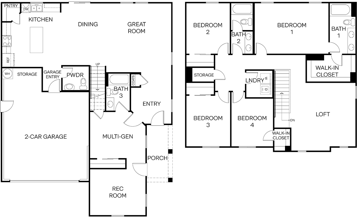 Line drawing of a 2,554 square foot floorplan