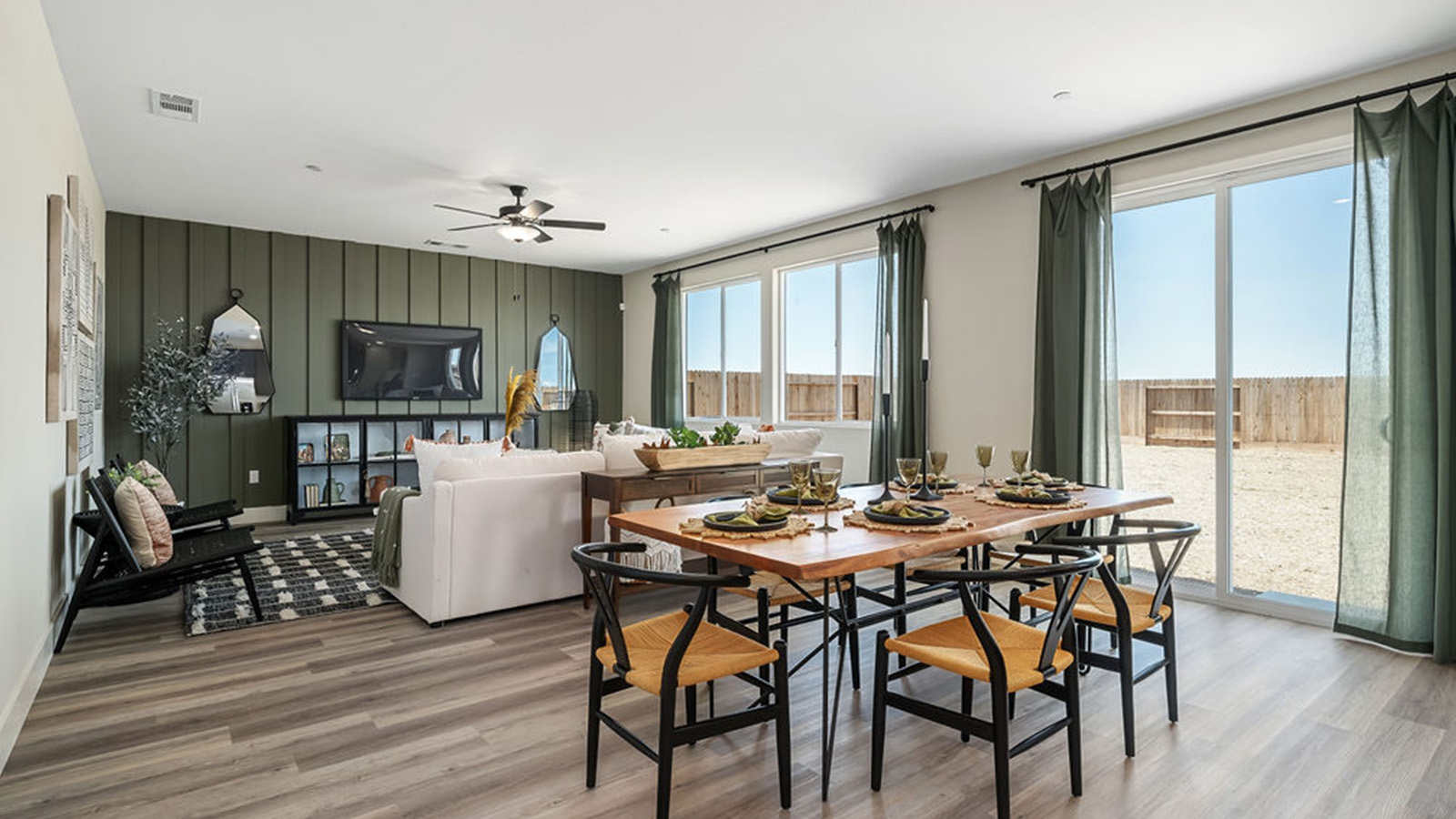 open concept dining room and living room