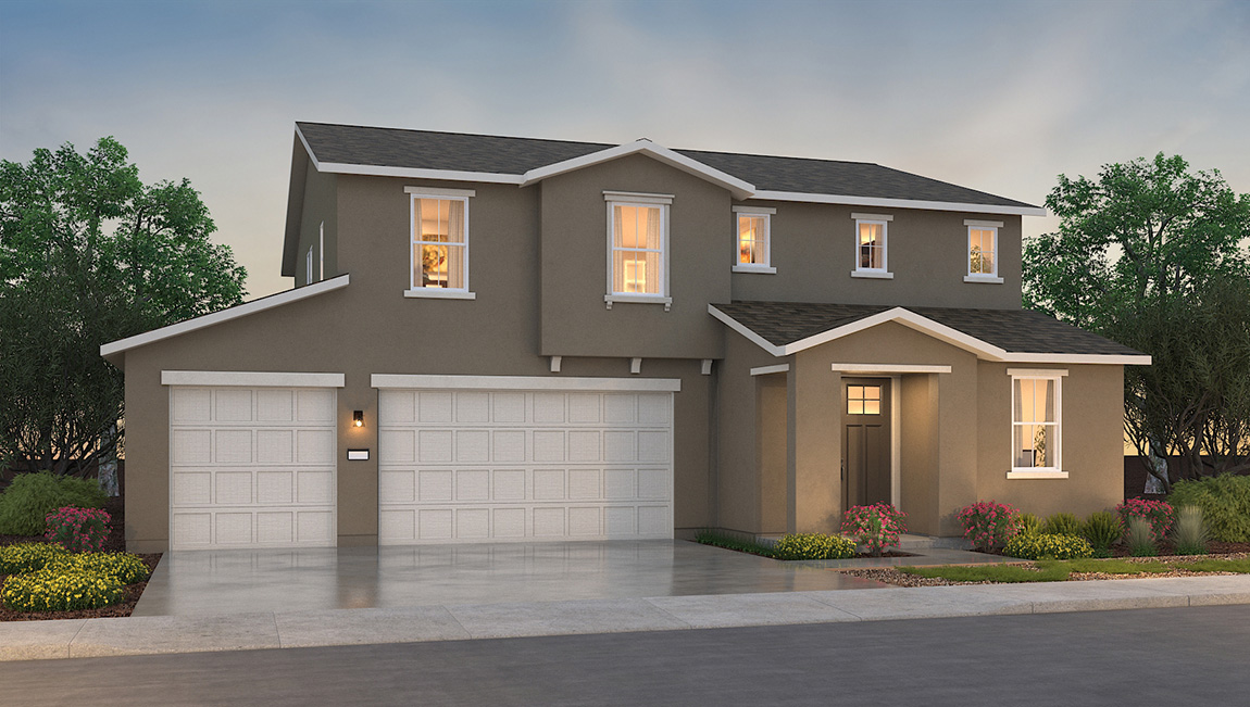 Exterior rendering of two story Americana style home